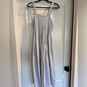 J Crew Smocked Stripe Nap Dress L